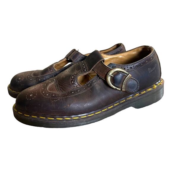 Dr. Martens Shoes - VTG Dr. Martens Wingtip Buckle Mary Janes RARE Made in England UK 8 US 10 8142